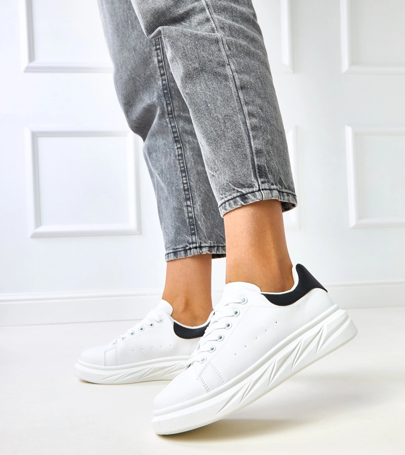 Fekete-fehér platformos tornacipő Rosier