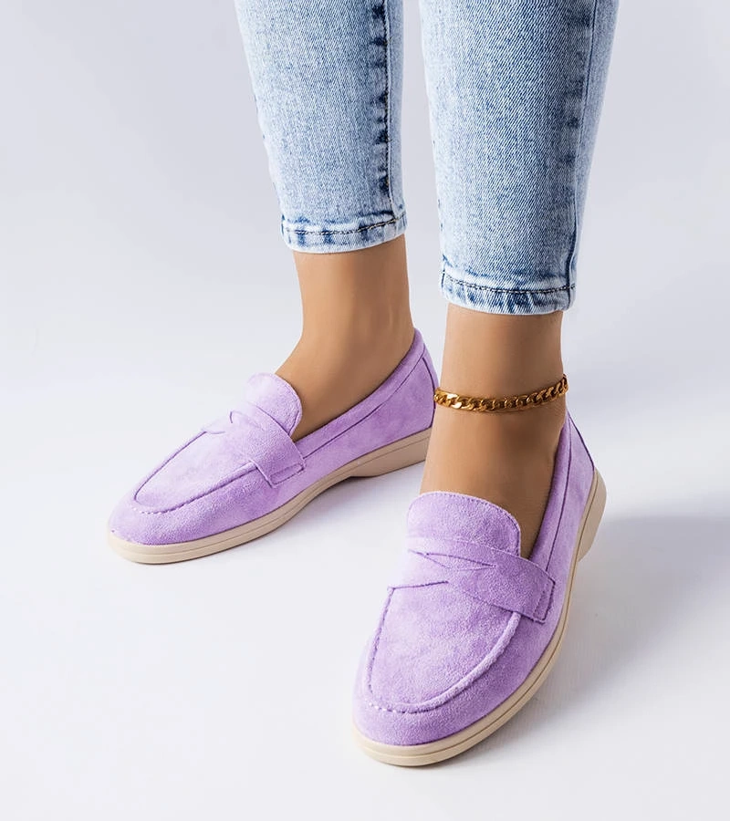Lila mokaszinok műszaruból Ferragus