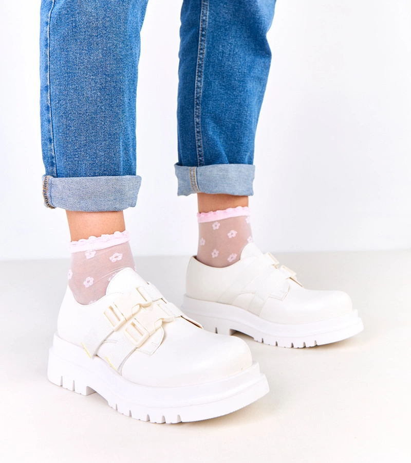 Prospero női fehér félcipő platformon