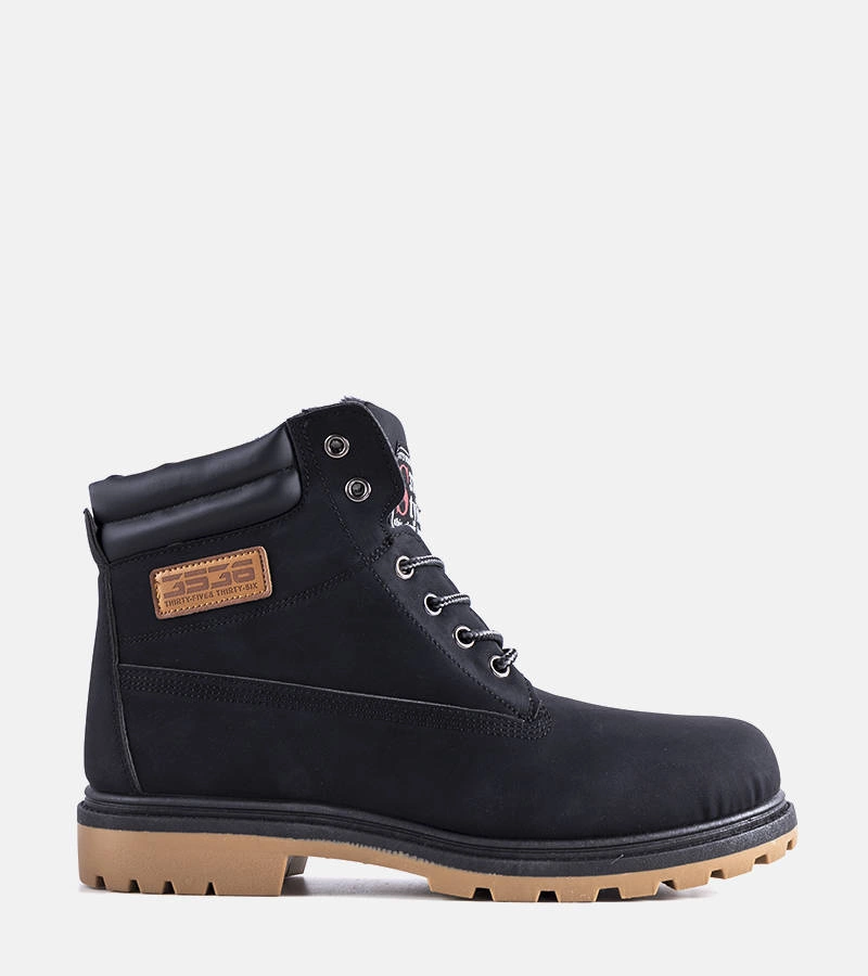 Fekete bélelt szőrme csizma Snell