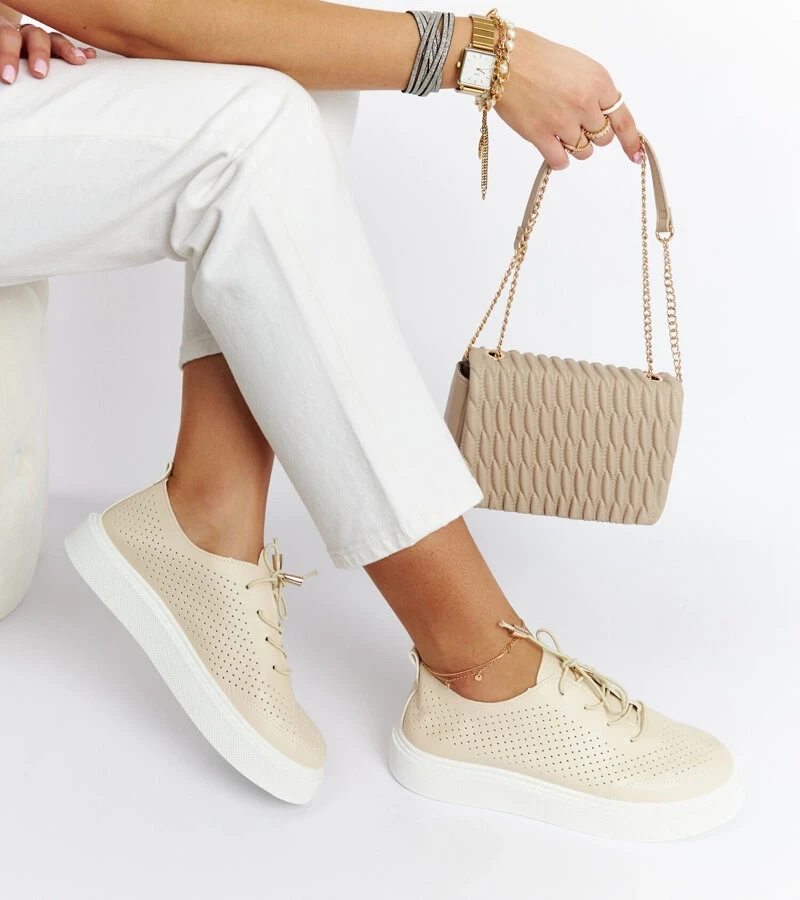 Bezs színű perforált Laytonville tornacipő