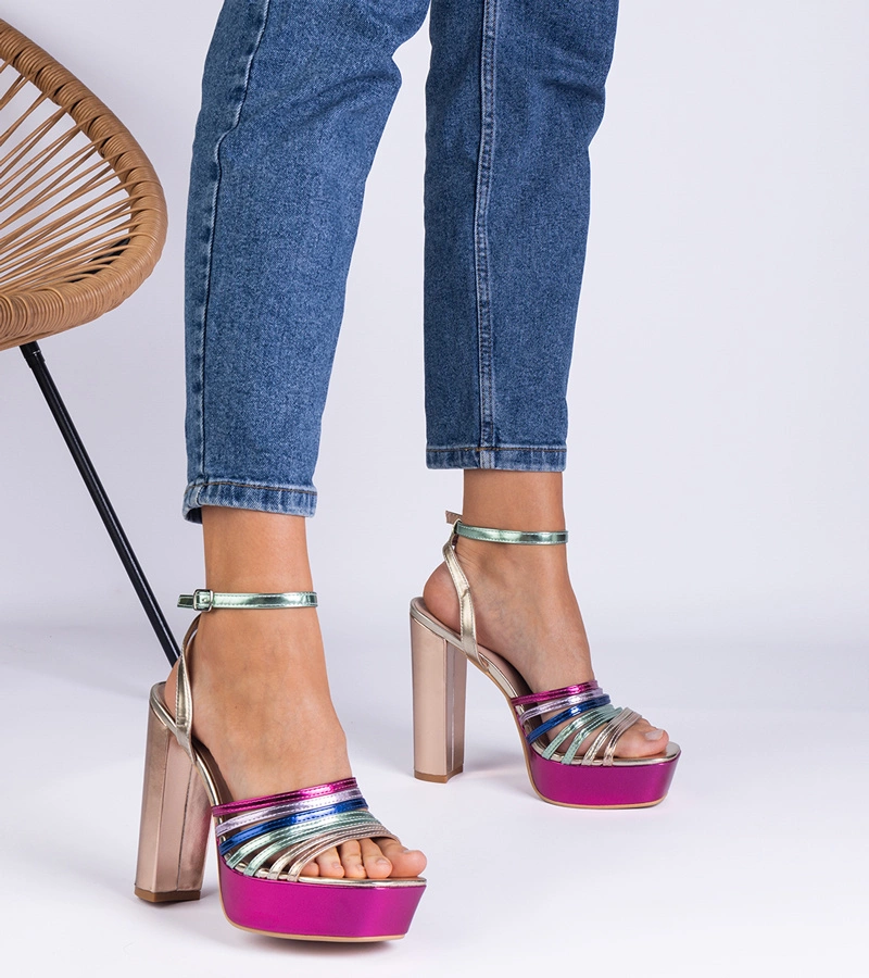 Veransa többszínű masszív szandálok oszlopos sarokkal