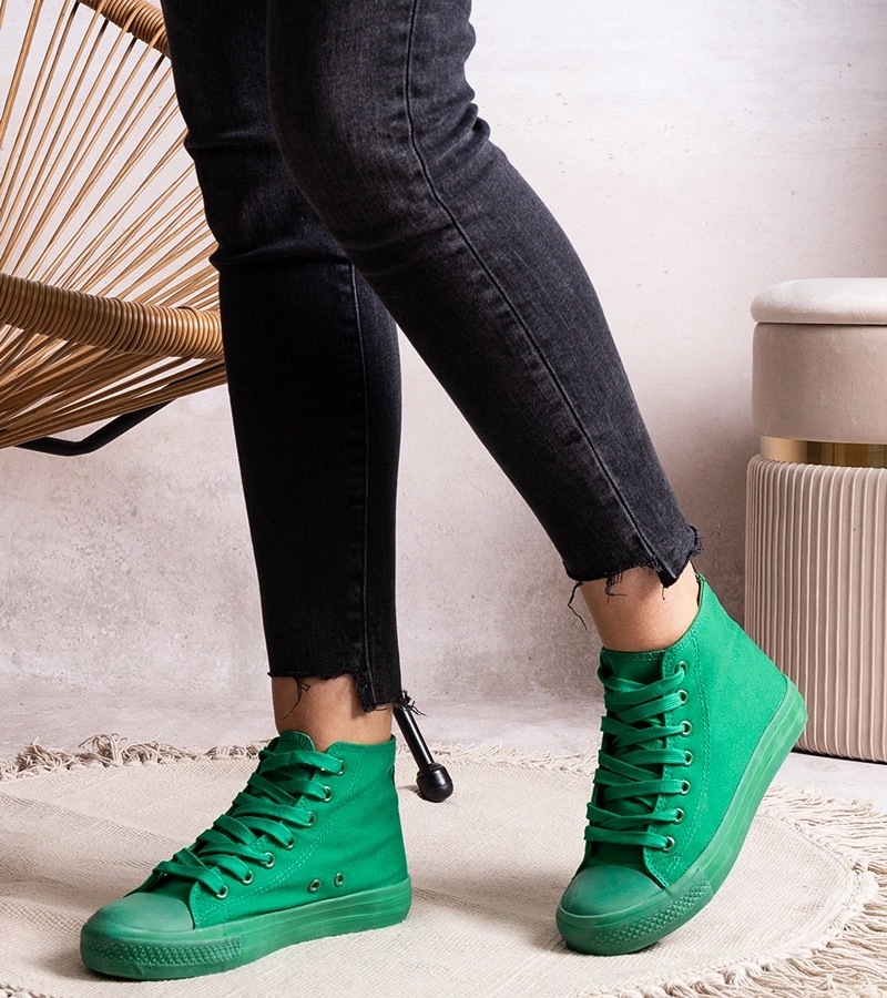 Rafife magas zöld tornacipők