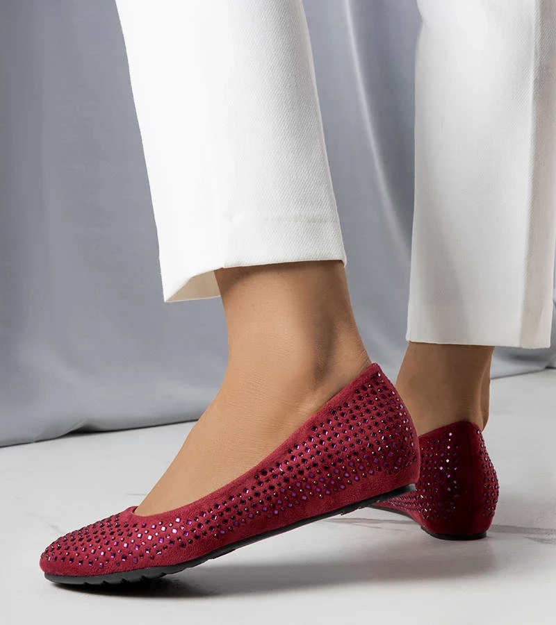 Julie fedett talpú bordó balerinacipők