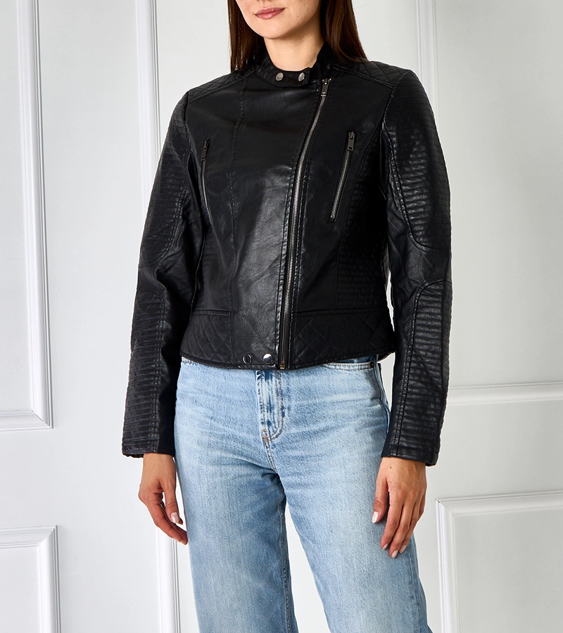 Fekete bőrdzseki Chaussée