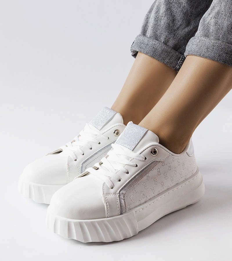 Fehér platformos tornacipők Giuseppe márkától