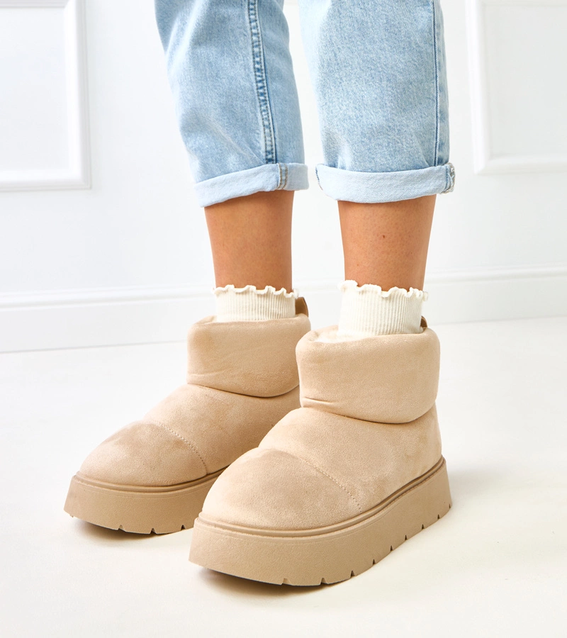 Világosbézs bélelt platformos hótaposó Ribeiro