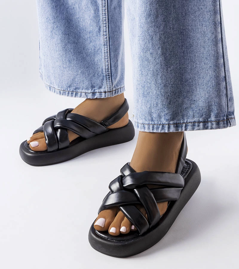 Fekete platformos papucsok Primeau