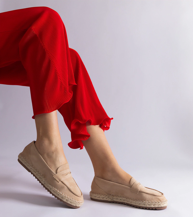 Bézs slip-on platform espadrille Venera