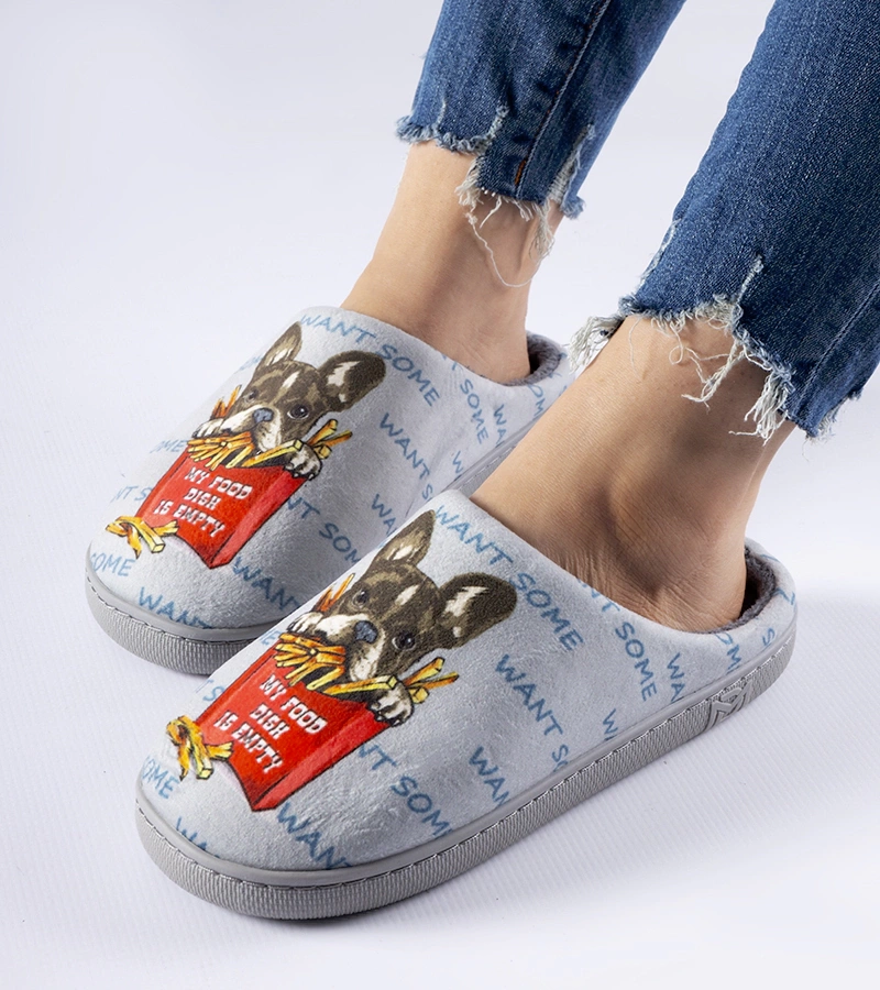 Szürke puha papucs Frenchfries