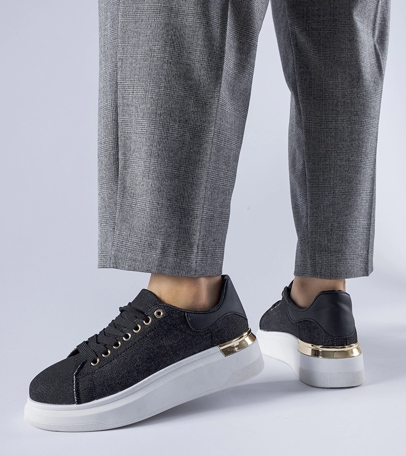 Fekete Scuderlando platform cipők