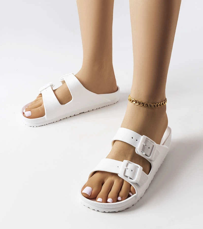 Fehér gumicsizma Eugene csattal