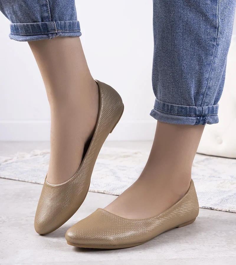 Julie női bézs csillogó balerinák