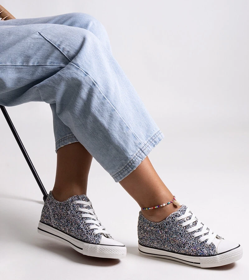 Fekete fényes magas Jadwa tornacipők