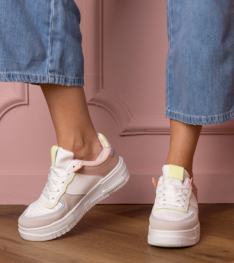 Fehér-szürke sportos platform tornacipő Fiones