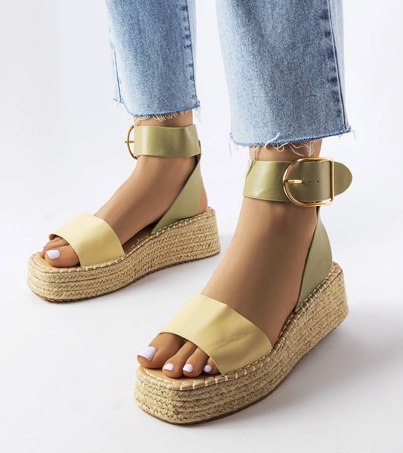 Zöld platformos Whitewater-espadrillek