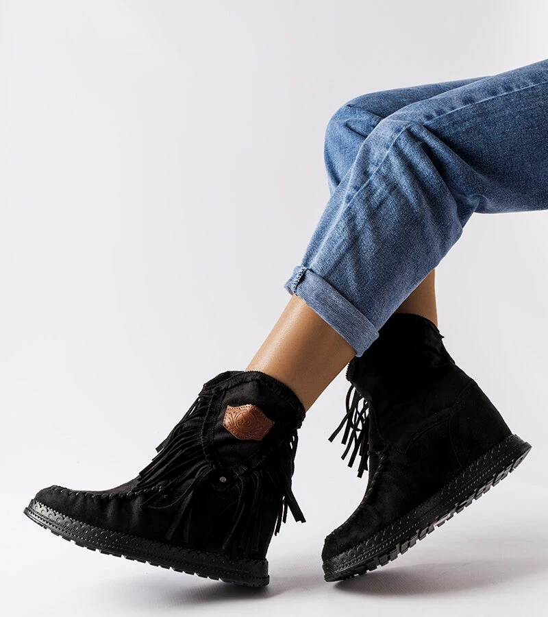 Fekete platformos bokacsizma Giudice