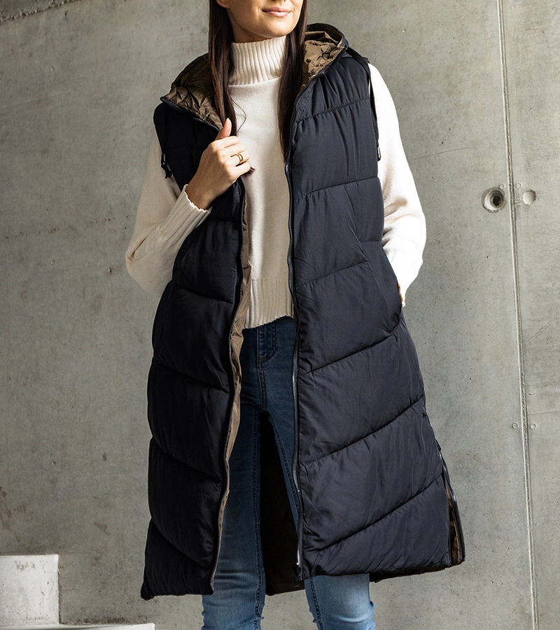 Simon fekete-zöld kétoldalas mellény