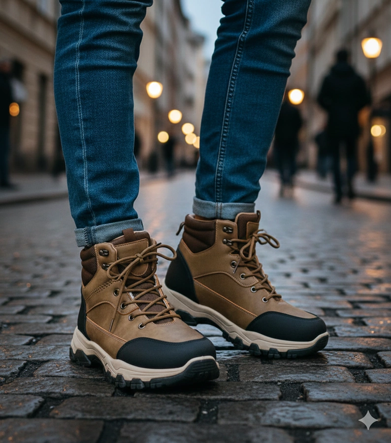 Sötétbézs férfi bakancs Ryan