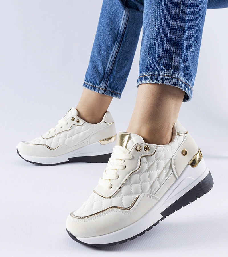 Bezsínű Pisignano magassarkú tornacipők