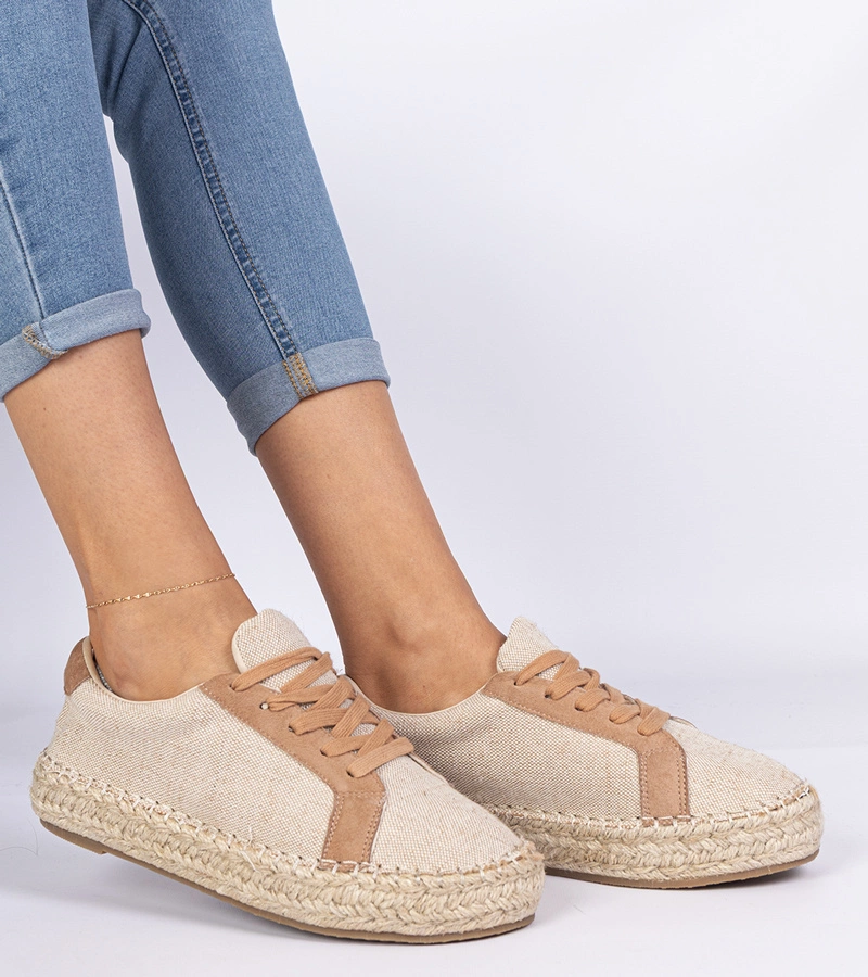 Barna női fűzős espadrille Malsi