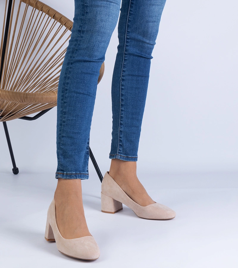 Marsol öko-velúr bézs magassarkú cipő