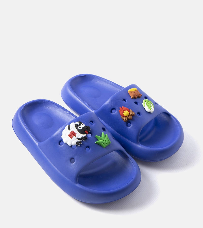 Kék díszített csatokkal díszített papucs Hilaire