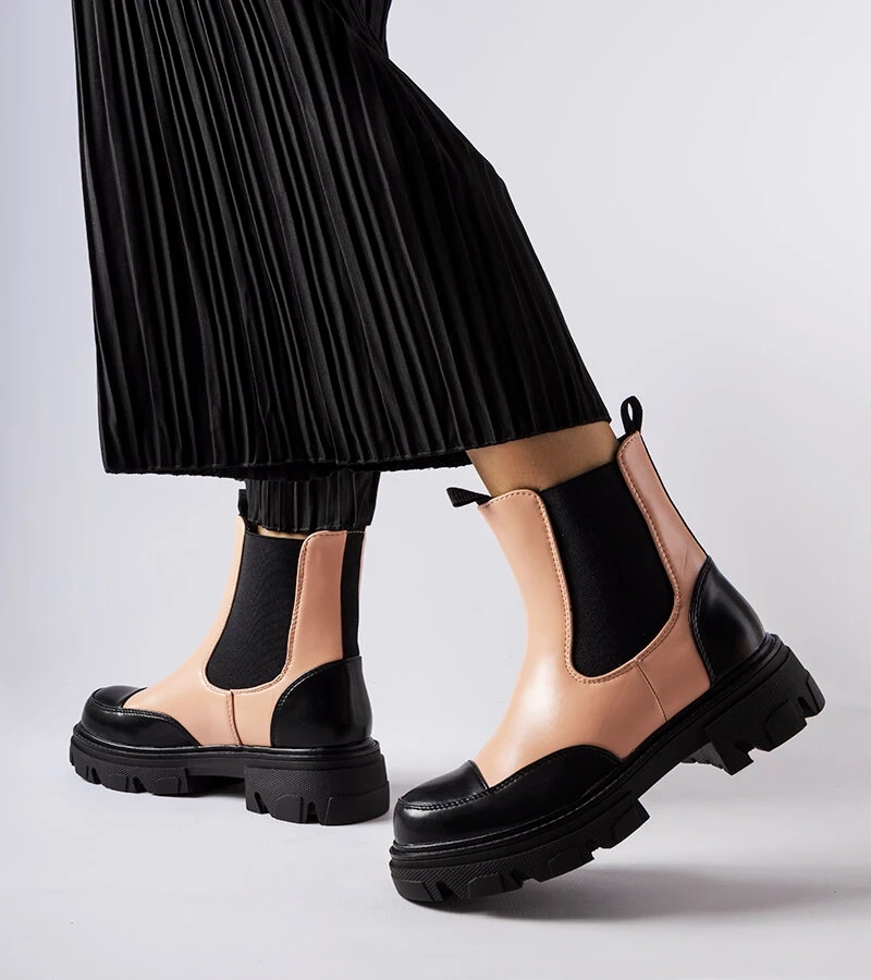 Fekete-rózsaszín Albany bokacsizma