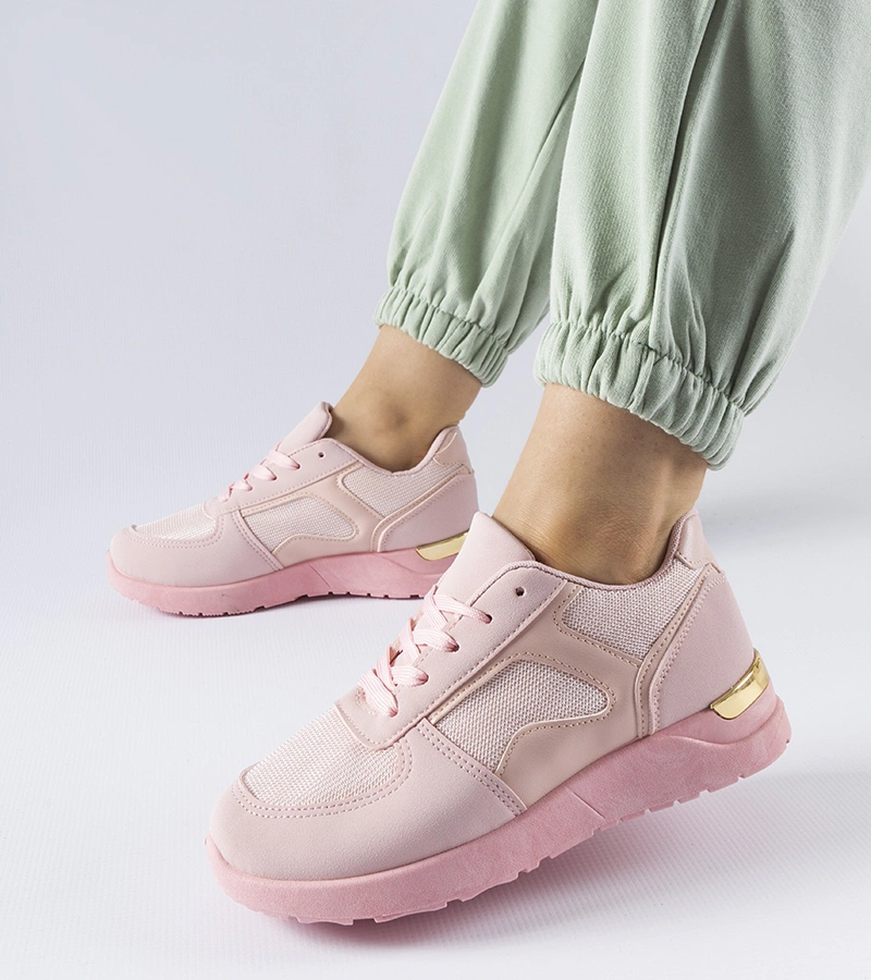 Rózsaszín Gallo vegyes anyagú sneakerek