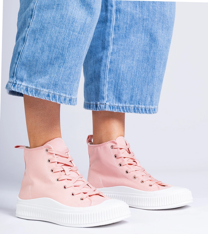 Rózsaszín magas platformos tornacipő Guerrino