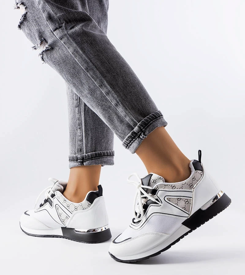 Fehér tornacipő arany elemekkel Bedord