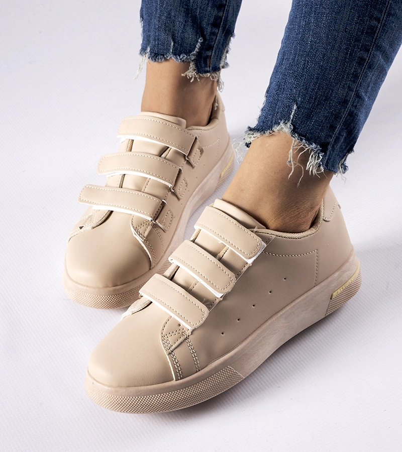 Bezs színű tépőzáras Paré tornacipők