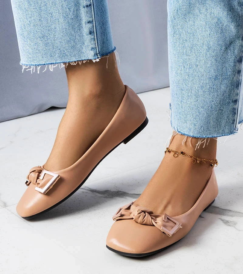 Tabitha bézs balerinacipő masnival