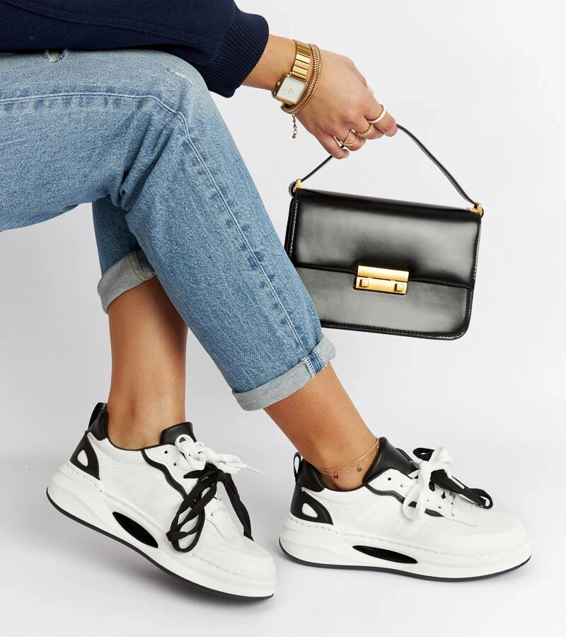 Fehér-fekete sneakerek Galdino