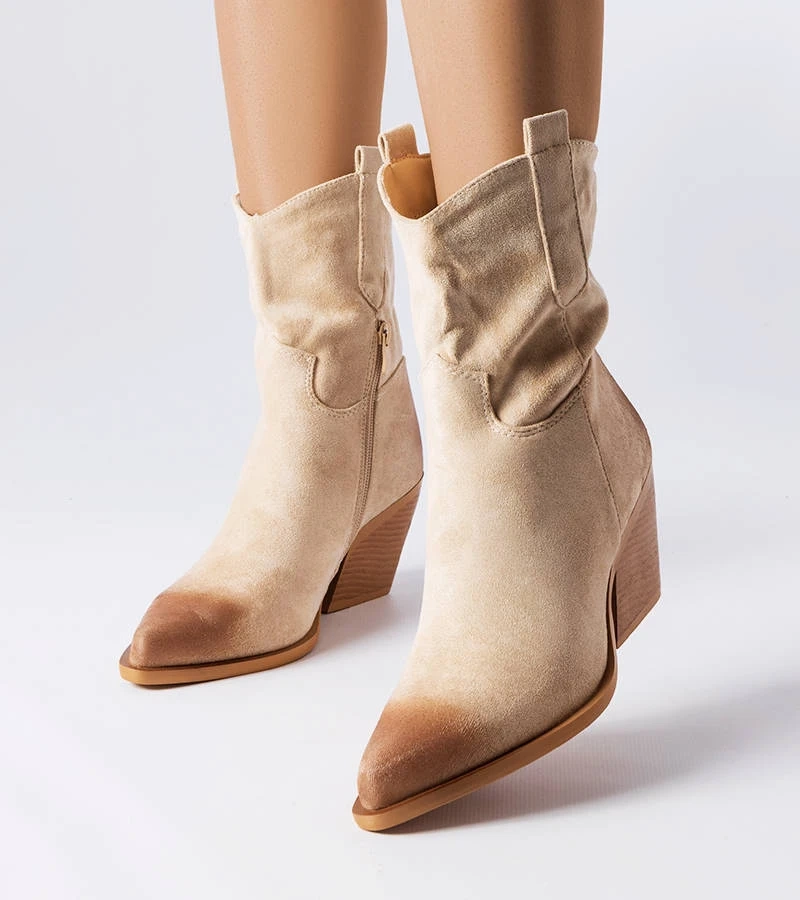 Klasszikus bézs cowboy csizma Marcheterre