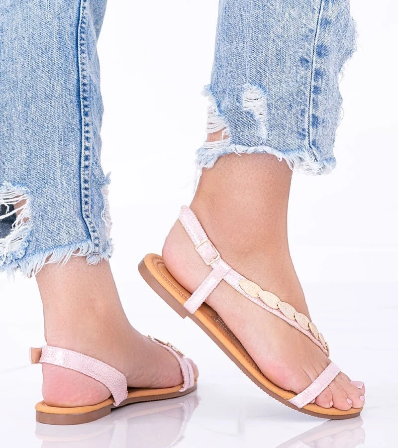 Rózsaszín holografikus női Moon szandál