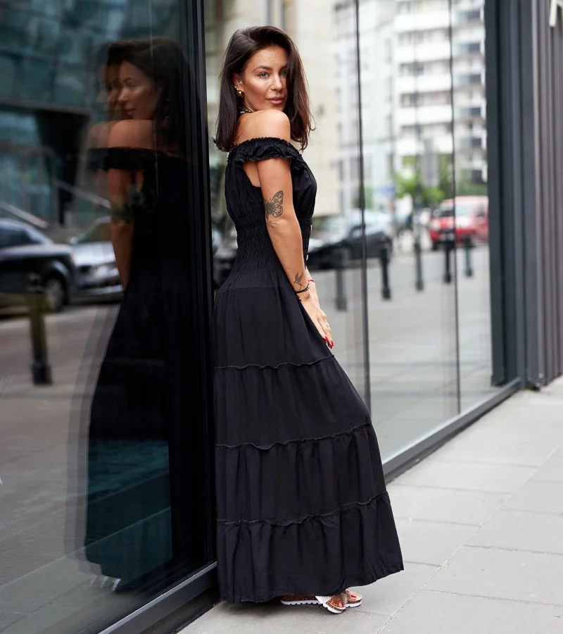 Fekete laza fazonú Norberto ruha