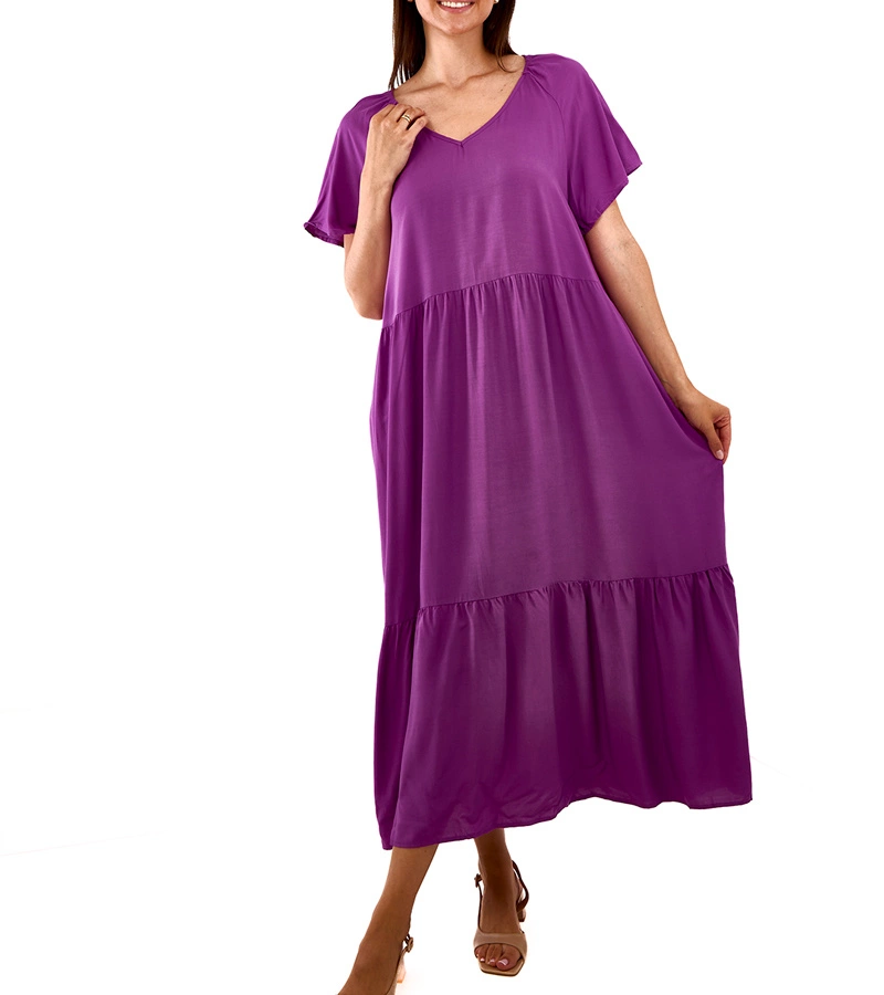 Mamelia laza szabású lila maxi ruha