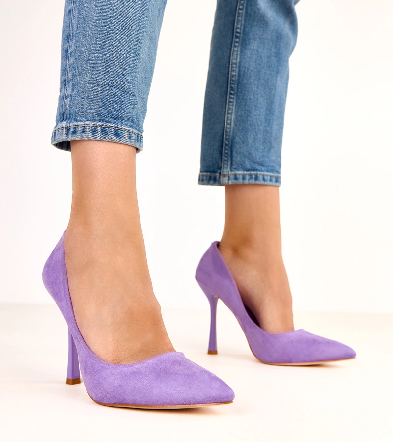 Alexa lila műbársony tűsarkú