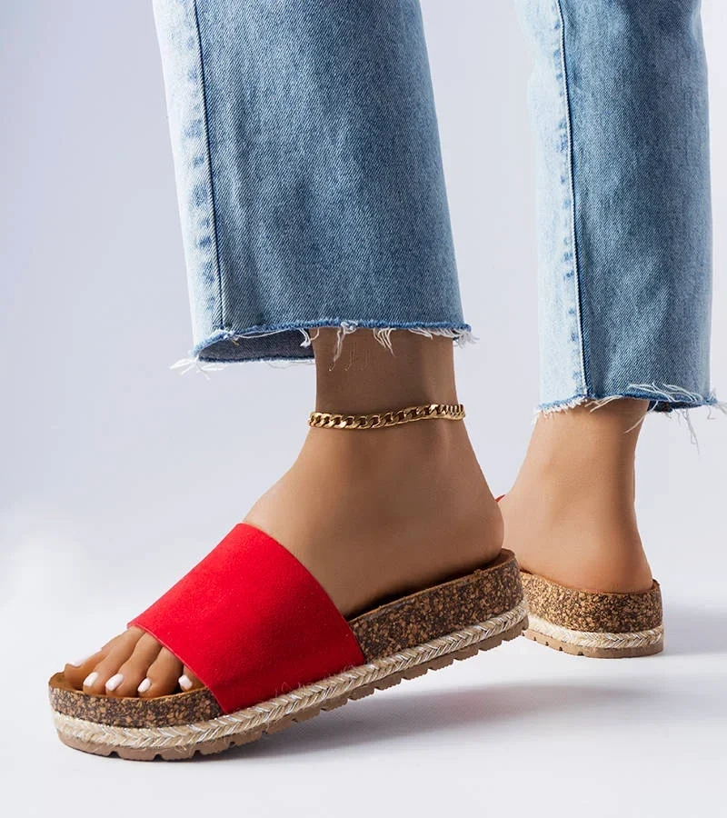 Vörös kork talpú Clovis papucs