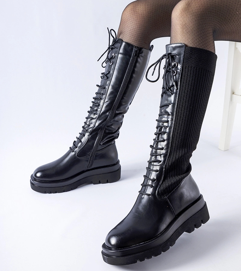 Fekete magas bokacsizma Nebida 490 BLACK