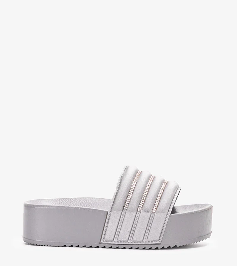 Szürke magas talpú Corette papucsok