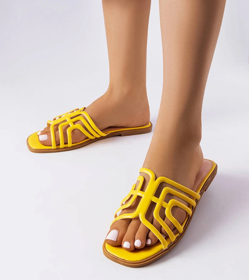 Sárga női Gandy papucsok