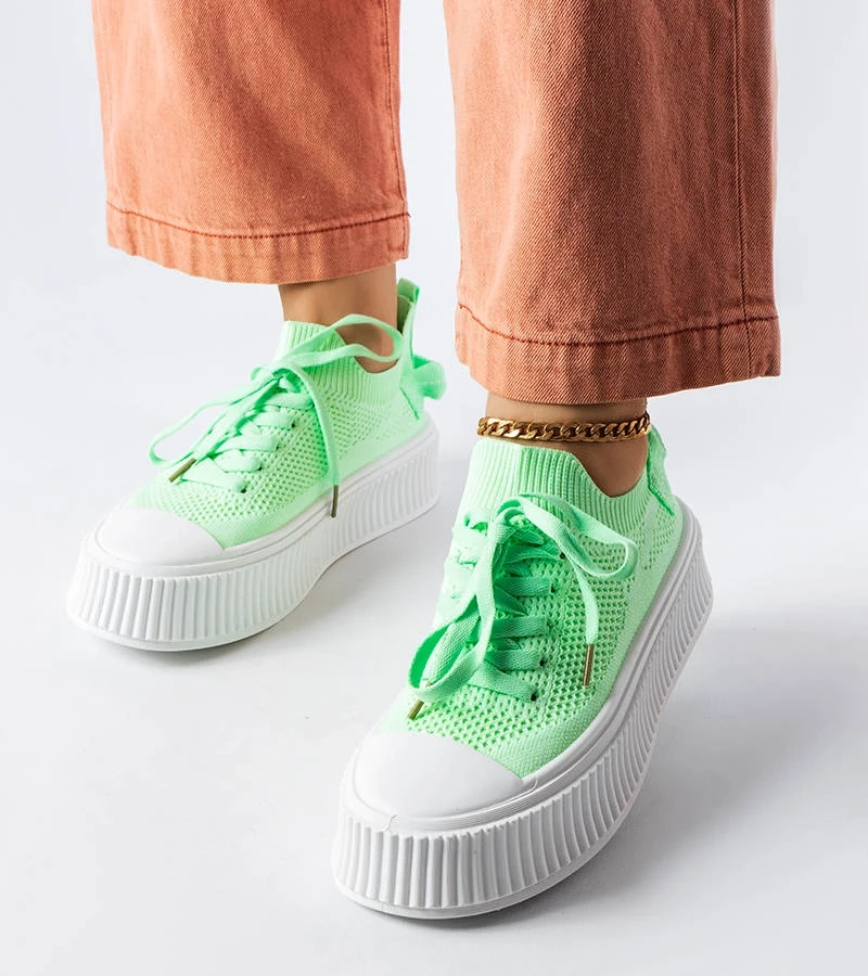 Zöld szövetcipő rugalmas szárral Jardine