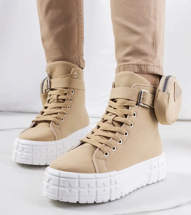 Lambari bézs platformos tornacipők