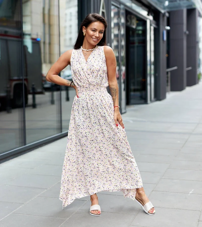 Rózsaszín virágos Alpicella ruha