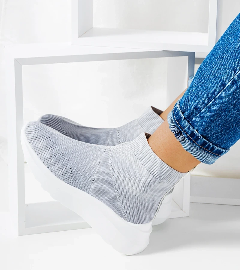 Szürke magas topú Jennifer tornacipők