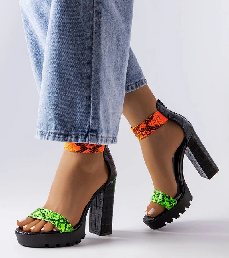 Zöld kígyó mintás Knoxville szandálok