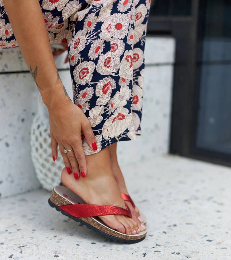 Isidoro piros flitteres sarokcipők