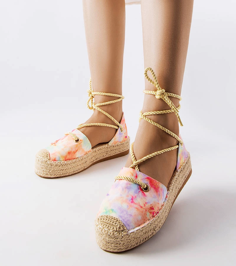 Sárga kötött platformos espadrillek Duffet